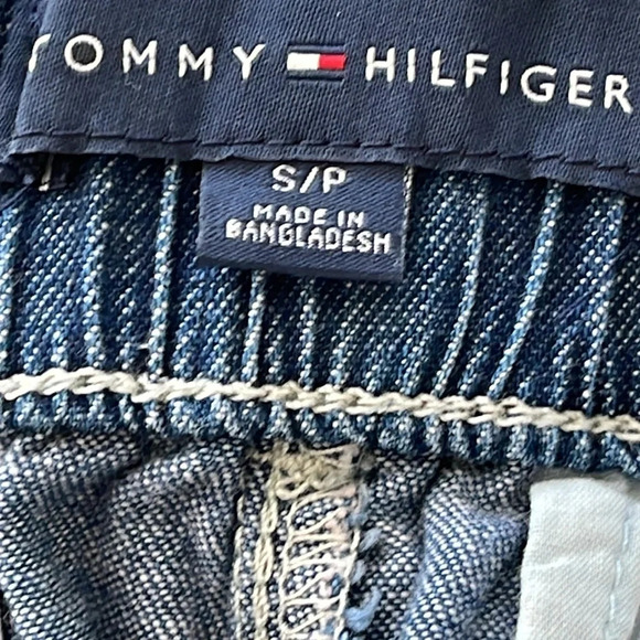 TOMMY HILFIGER Cotton Wide Leg Belted High Waist Lightweight Jeans sz S petite - Picture 9 of 16